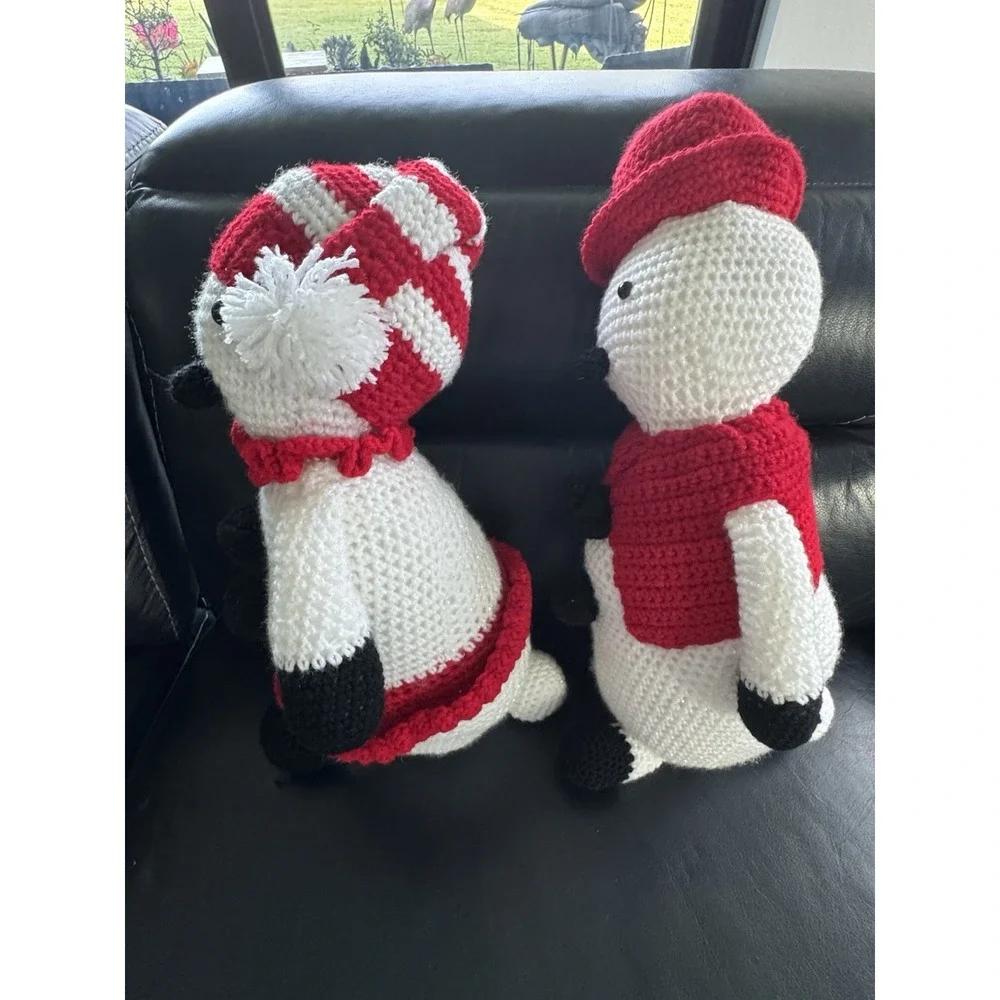 Crochet Snowman Pair Amigurumi Handmade Christmas Decor Winter Holiday Gift 21